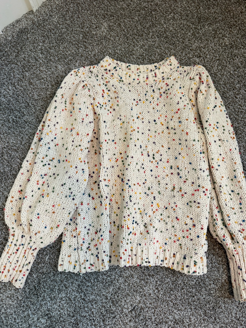JODIFL Cream Knit Sweater with Multicolor Flecks